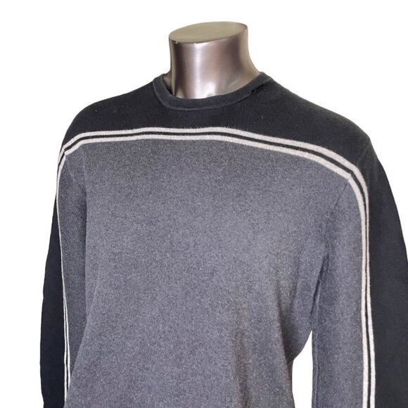 Eddie Bauer Crew Neck Sweater Mens Greay Black Winter Top Size Tall XL u - Picture 3 of 8